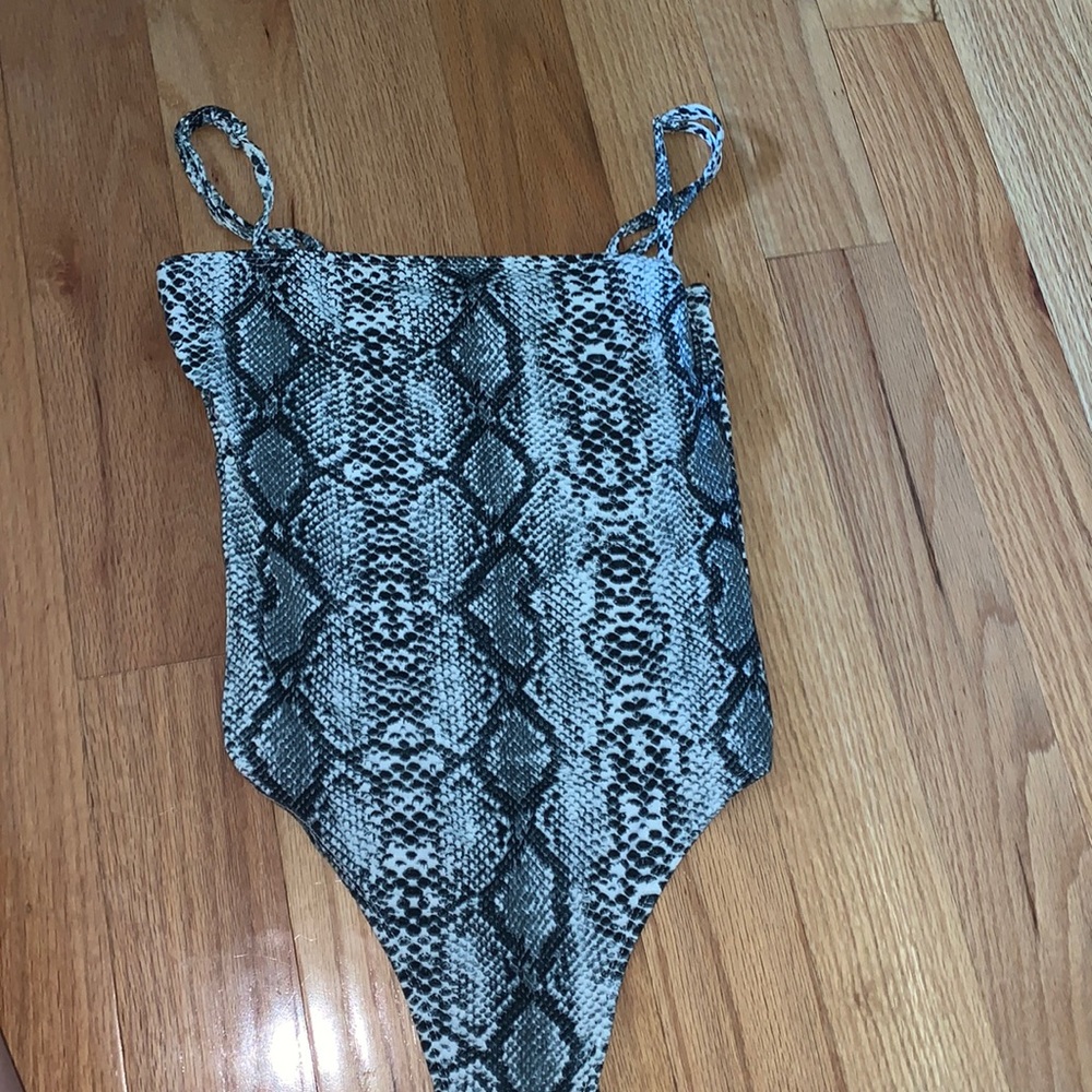 Worn once snake skin skinny strap bodysuit